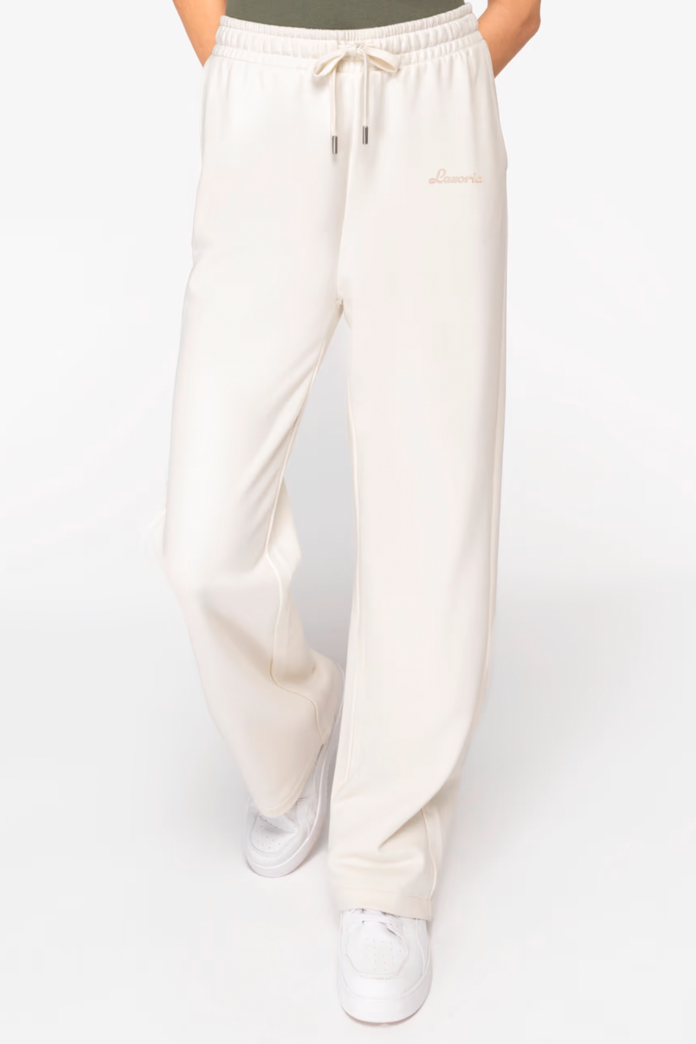 Women's French Terry Loose Jogging Trousers – Relaxed Fit, Sustainably Made - Ivory