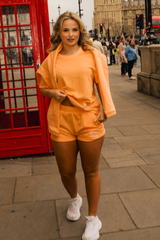 Women's Terry Towel Oversized T-Shirt – Organic Comfort - Apricot