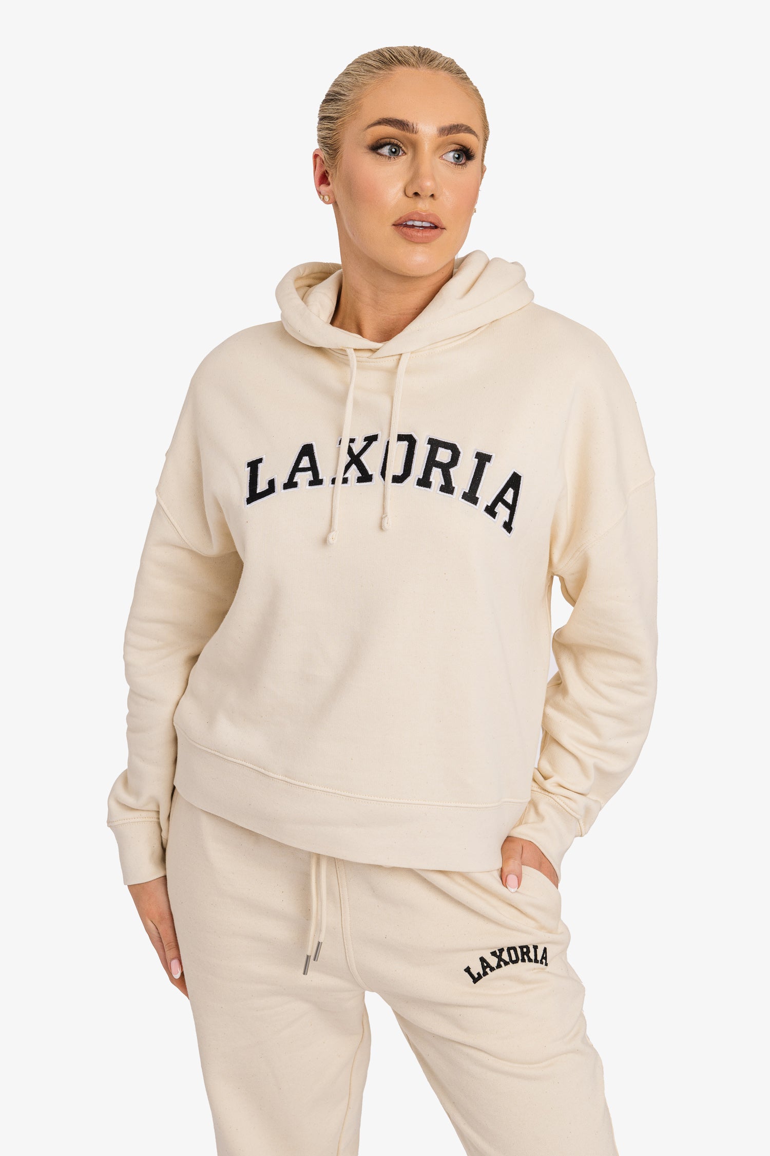 Premium Women's Organic Brushed Cotton Hoodie - Natural Raw