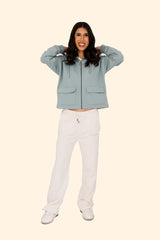 Women's French Terry Full Zip Hoodie – Soft, Sustainable, and Effortlessly Cool - Jade Green