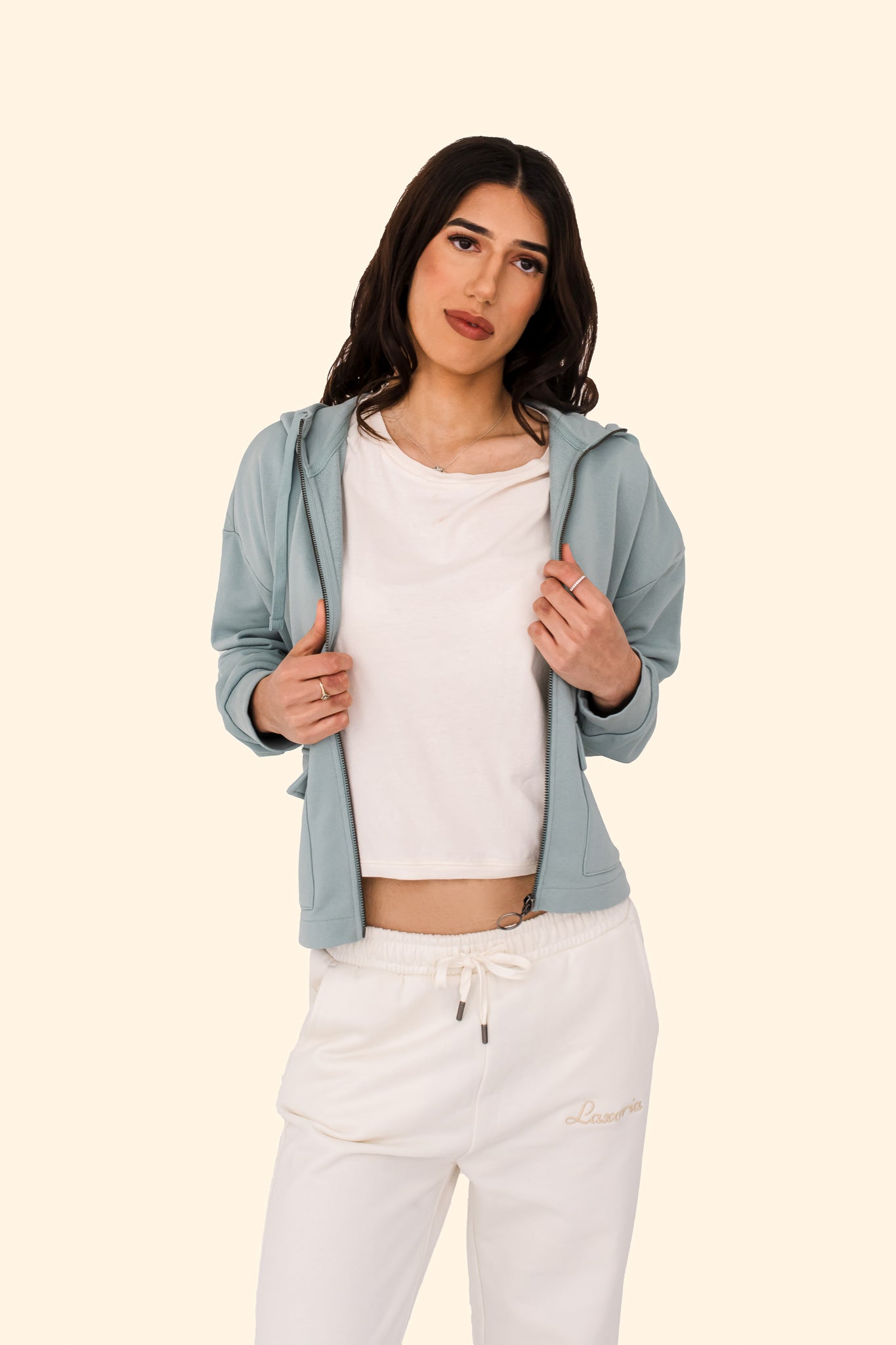 Women's French Terry Full Zip Hoodie – Soft, Sustainable, and Effortlessly Cool - Jade Green