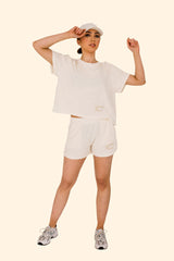 Women's Terry Towel Oversized T-Shirt – Organic Comfort - Ivory