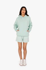 Women's Oversized Hooded Sweatshirt – Sustainable Comfort with Raw Natural Texture - Brook Green