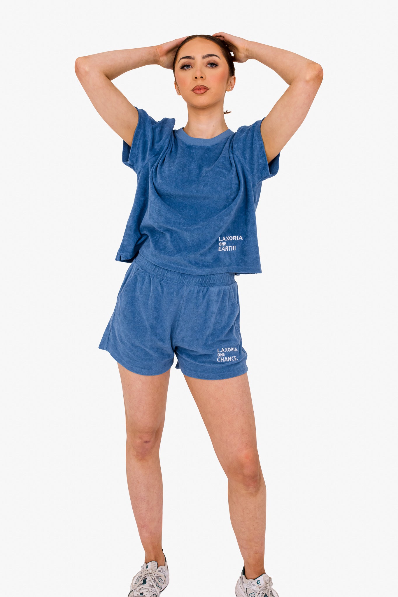 Women's Terry Towel Shorts – Organic Cotton Comfort - Riviera Blue