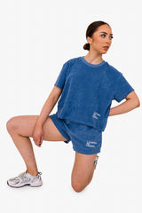 Women's Terry Towel Oversized T-Shirt – Organic Comfort - Riviera Blue