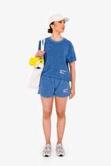 Women's Terry Towel Oversized T-Shirt – Organic Comfort - Riviera Blue