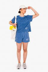 Women's Terry Towel Oversized T-Shirt – Organic Comfort - Riviera Blue