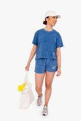 Women's Terry Towel Oversized T-Shirt – Organic Comfort - Riviera Blue