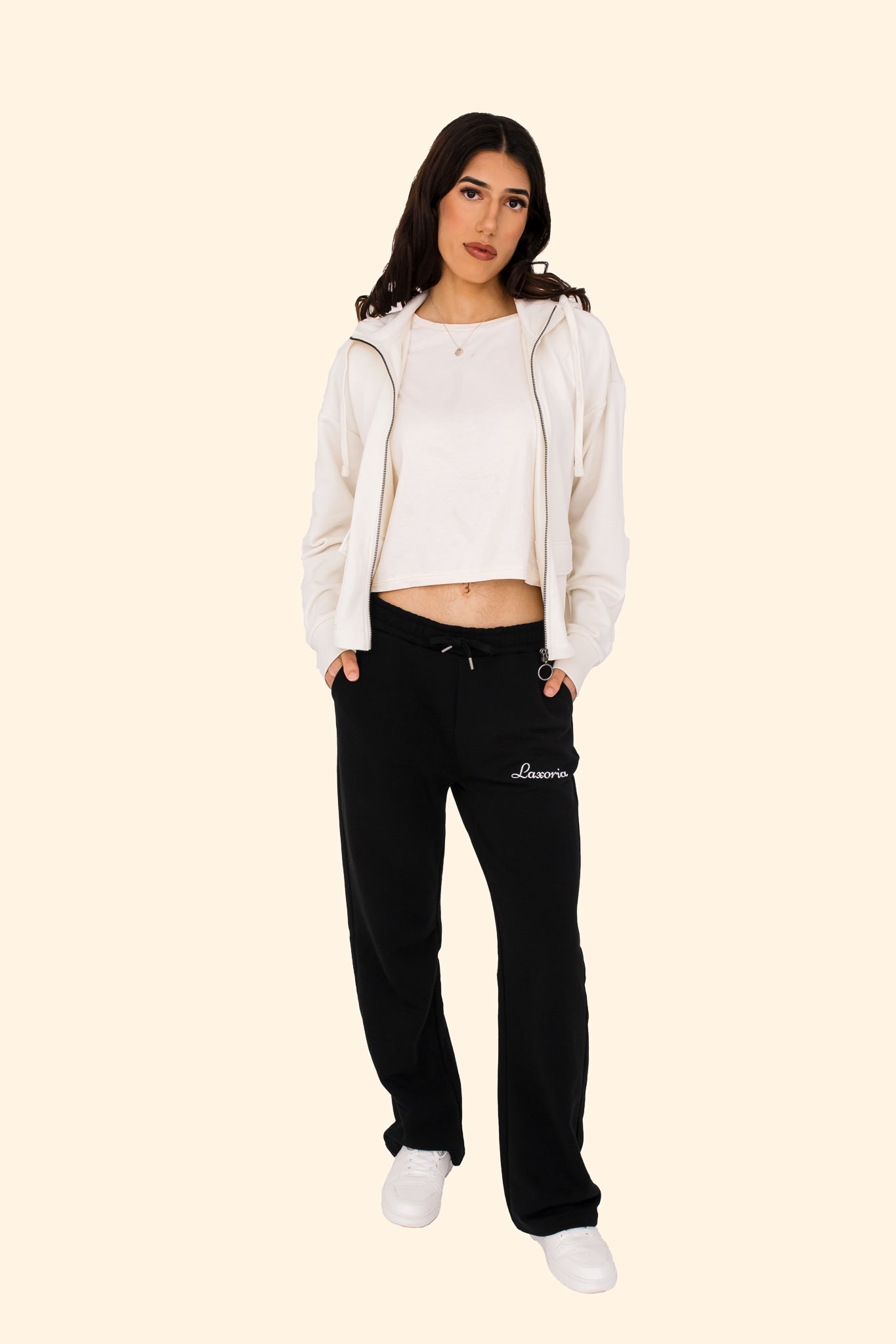 Women's French Terry Full Zip Hoodie – Soft, Sustainable, and Effortlessly Cool - Ivory