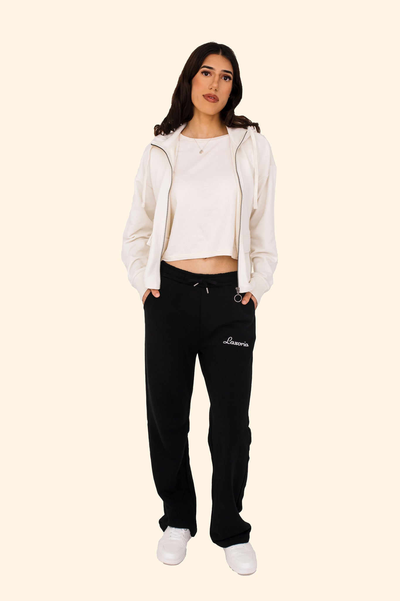 Women's French Terry Full Zip Hoodie – Soft, Sustainable, and Effortlessly Cool - Ivory