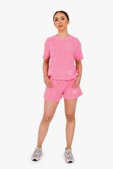 Women's Terry Towel Shorts – Organic Cotton Comfort - Candy Rose