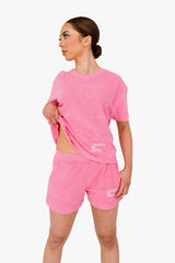 Women's Terry Towel Oversized T-Shirt – Organic Comfort - Candy Rose