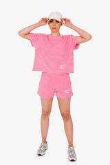 Women's Terry Towel Shorts – Organic Cotton Comfort - Candy Rose