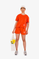 Women's Terry Towel Shorts – Organic Cotton Comfort - Paprika