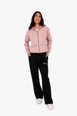 Women's French Terry Full Zip Hoodie – Soft, Sustainable, and Effortlessly Cool - Petal Rose