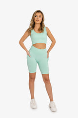 Ribbed Seamless 3D Fit Cycling Short - Peppermint