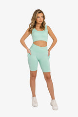 Ribbed Seamless 3D Fit Cycling Short - Peppermint