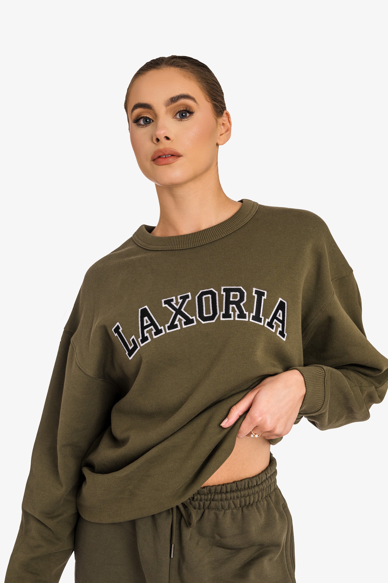 Women's Organic Combed Ringspon Cotton Sweatshirt - Khaki