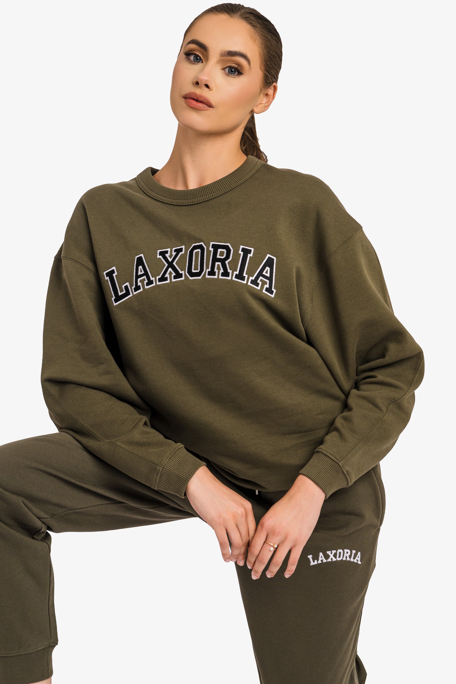 Women's Organic Combed Ringspon Cotton Sweatshirt - Khaki