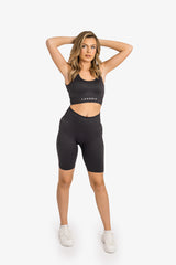 Ribbed Seamless 3D Fit Cycling Short - Charcoal
