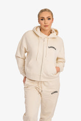 Organic Modern Medium Fit Zip-Through Hoodie - Natural Raw