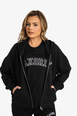 Organic Modern Medium Fit Zip-Through Hoodie - Black