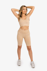 Ribbed Seamless 3D Fit Cycling Short - Nude