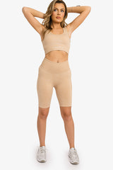Ribbed Seamless 3D Fit Cycling Short - Nude