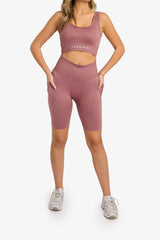 Ribbed Seamless 3D Fit Cycling Short - Muave