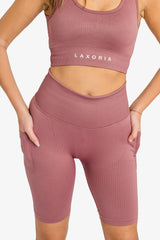 Ribbed Seamless 3D Fit Cycling Short - Muave