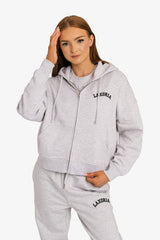 Organic Modern Medium Fit Zip-Through Hoodie - Cool Heather Grey