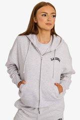 Organic Modern Medium Fit Zip-Through Hoodie - Cool Heather Grey