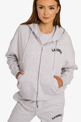 Organic Modern Medium Fit Zip-Through Hoodie - Cool Heather Grey