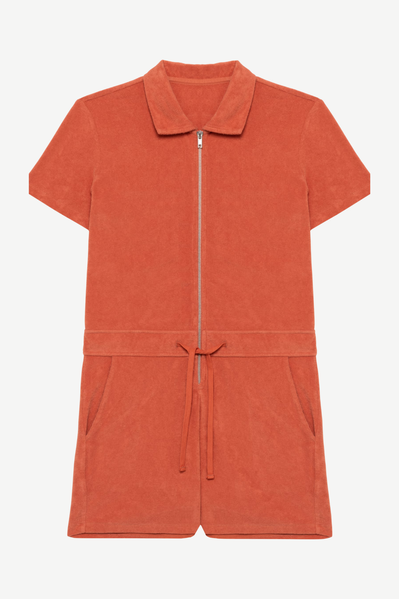 Women's Terry Towel Zipped Jumpsuit – Organic Cotton & Recycled Blend - Pomelo