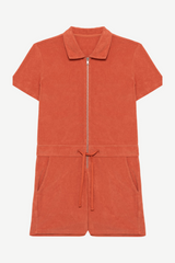 Women's Terry Towel Zipped Jumpsuit – Organic Cotton & Recycled Blend - Pomelo