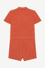 Women's Terry Towel Zipped Jumpsuit – Organic Cotton & Recycled Blend - Pomelo