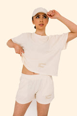 Women's Terry Towel Shorts – Organic Cotton Comfort - Ivory