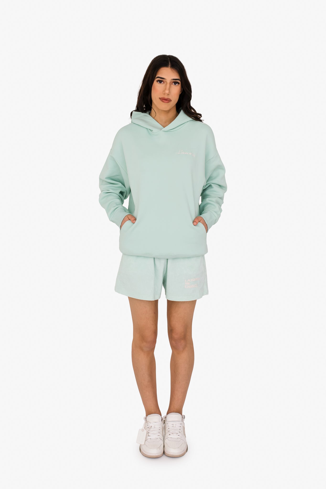 Women's Oversized Hooded Sweatshirt – Sustainable Comfort with Raw Natural Texture - Brook Green