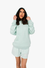 Women's Oversized Hooded Sweatshirt – Sustainable Comfort with Raw Natural Texture - Brook Green
