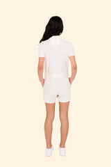 Women's Terry Towel Zipped Jumpsuit – Organic Cotton & Recycled Blend - Ivory