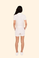 Women's Terry Towel Zipped Jumpsuit – Organic Cotton & Recycled Blend - Ivory