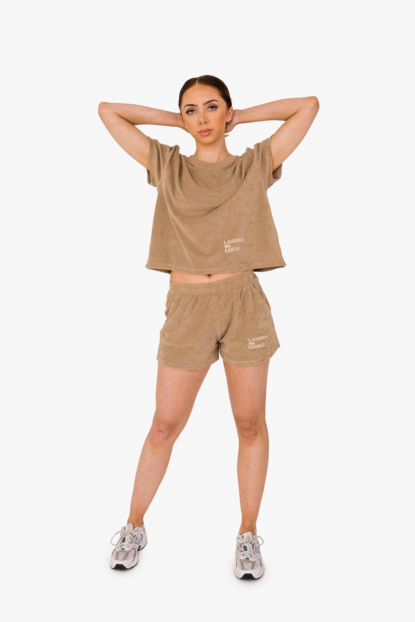 Women's Terry Towel Shorts – Organic Cotton Comfort - Cream Coffee