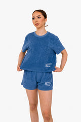 Women's Terry Towel Oversized T-Shirt – Organic Comfort - Riviera Blue