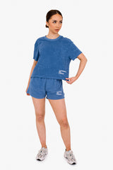 Women's Terry Towel Oversized T-Shirt – Organic Comfort - Riviera Blue