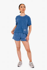 Women's Terry Towel Oversized T-Shirt – Organic Comfort - Riviera Blue