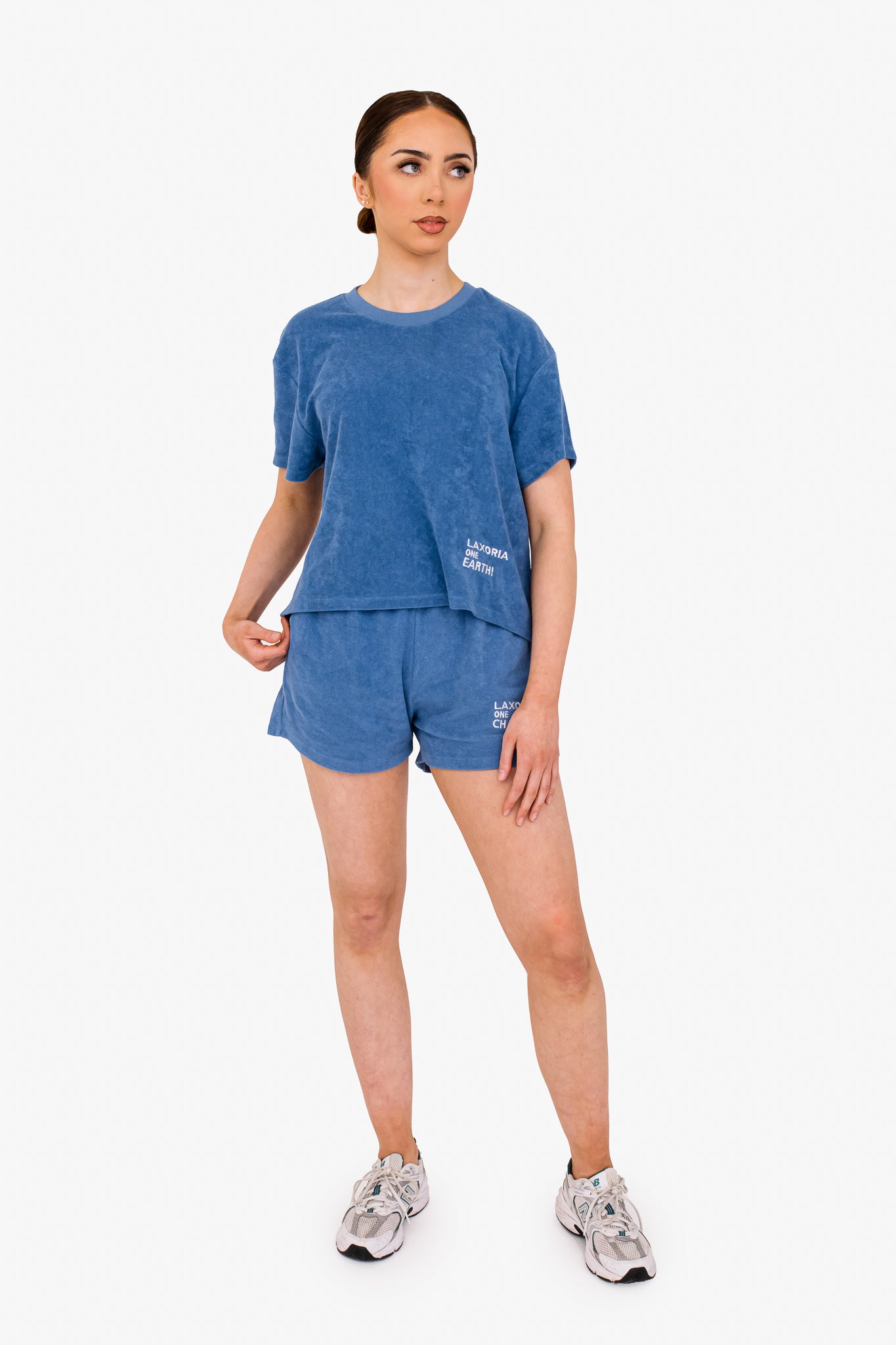 Women's Terry Towel Oversized T-Shirt – Organic Comfort - Riviera Blue