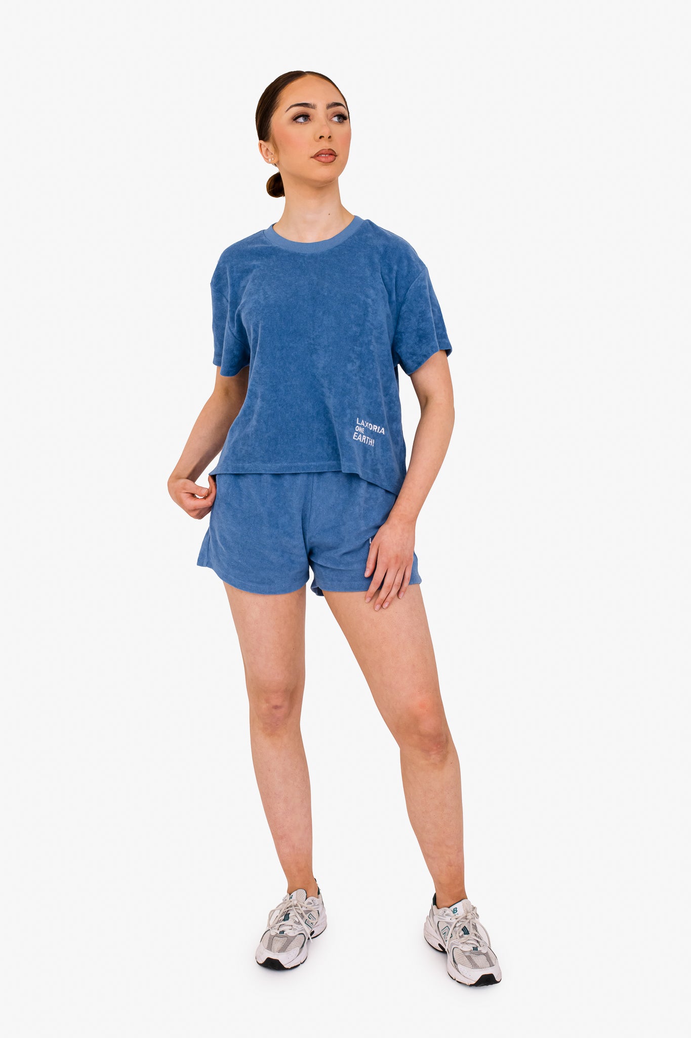 Women's Terry Towel Oversized T-Shirt – Organic Comfort - Riviera Blue
