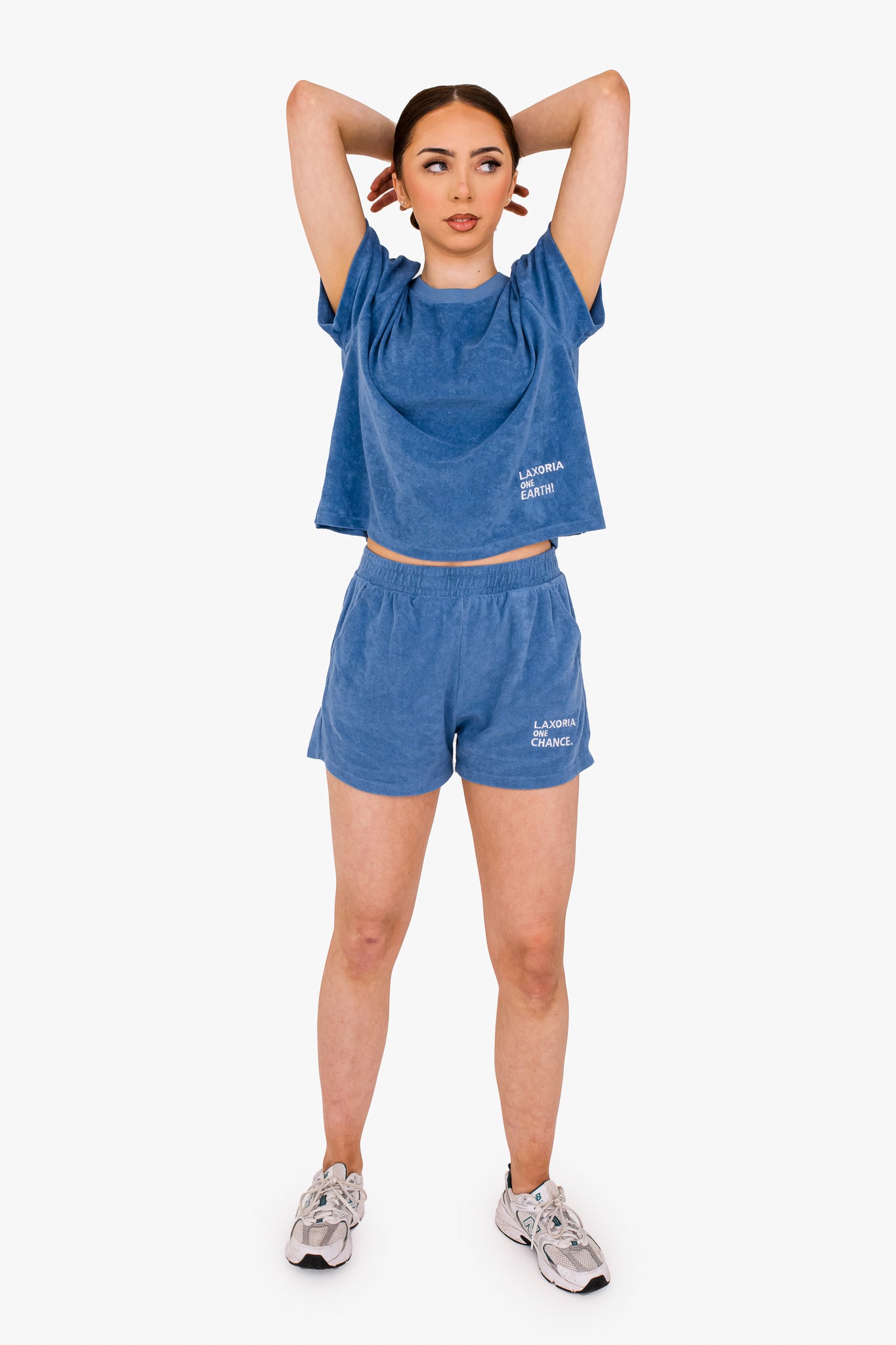 Women's Terry Towel Oversized T-Shirt – Organic Comfort - Riviera Blue