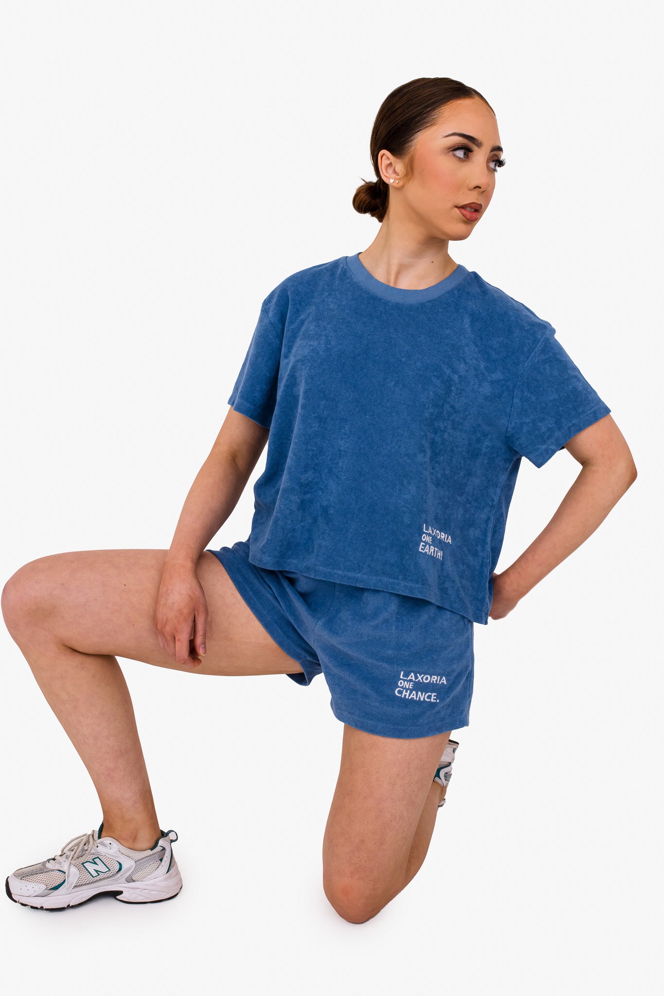 Women's Terry Towel Oversized T-Shirt – Organic Comfort - Riviera Blue