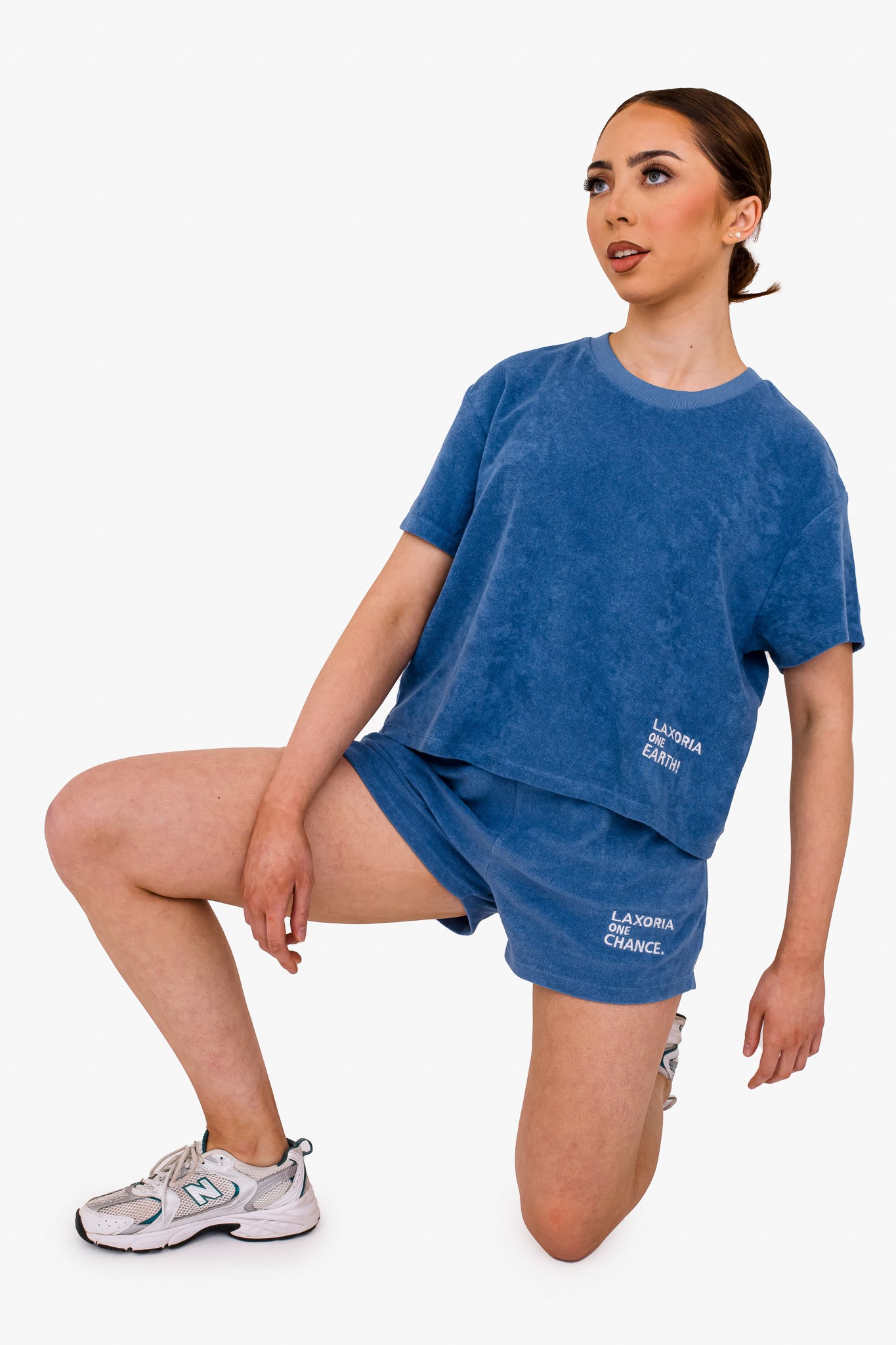 Women's Terry Towel Oversized T-Shirt – Organic Comfort - Riviera Blue